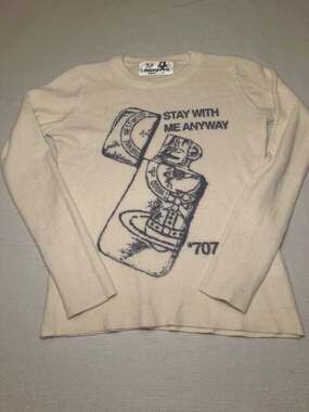 Resurg3nce 707 "Stay With Me" Anime Knit Sweater Cream Size Small